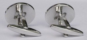 Vintage Shiny Silver Tone Button Cufflinks